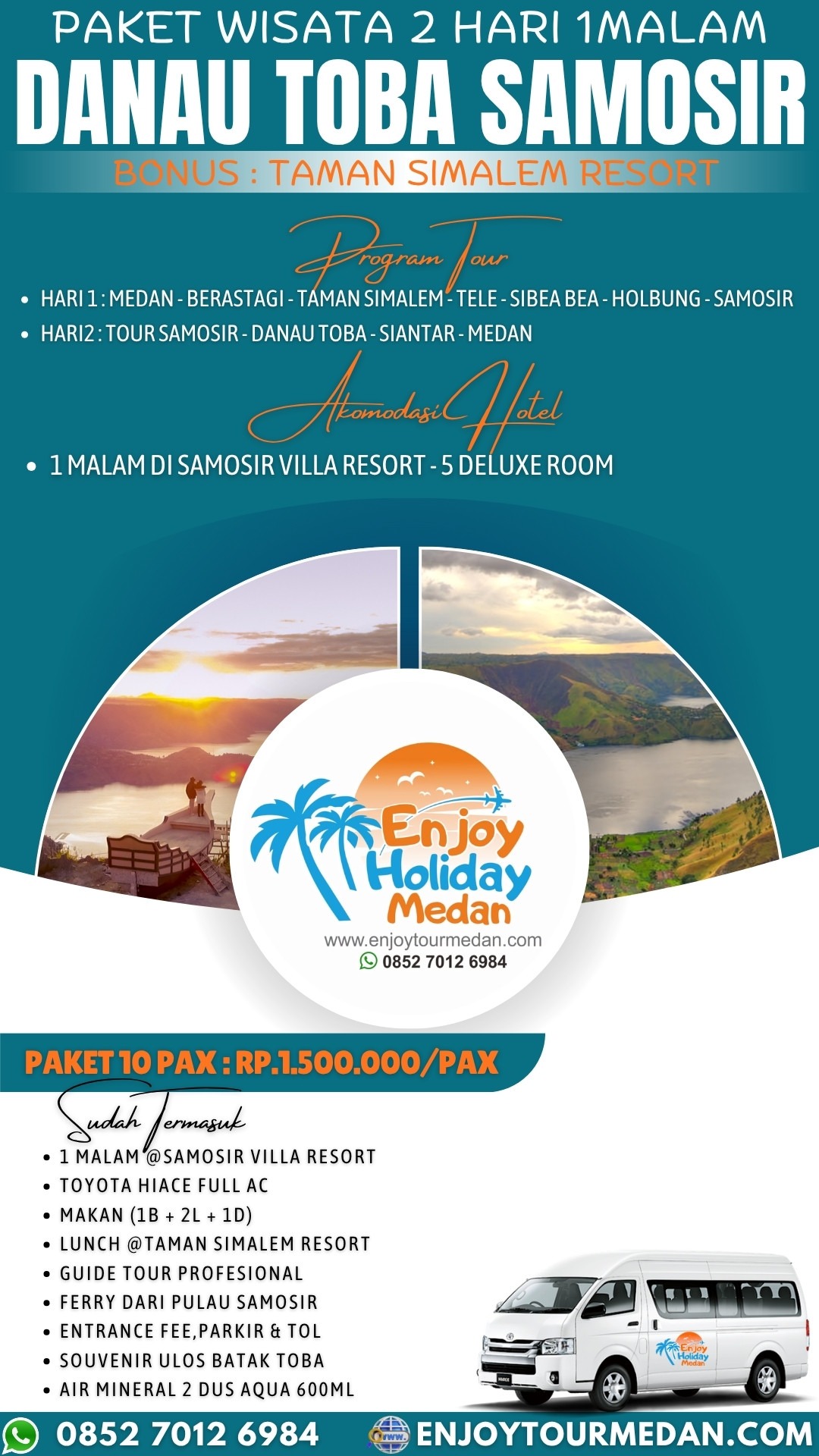 Paket Tour Danau Toba 2 Hari 1 Malam