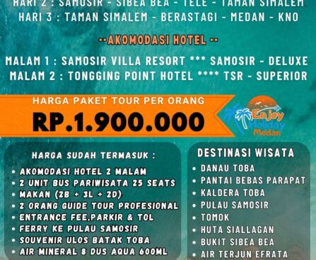Paket Wisata Danau Toba Berastagi 3D2N