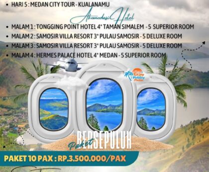 Paket Wisata Danau Toba Berastagi 5D4N