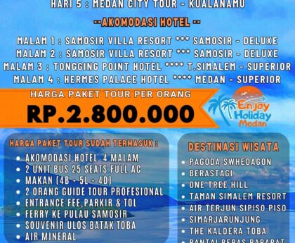 Paket Wisata Medan 5 Hari 4 Malam