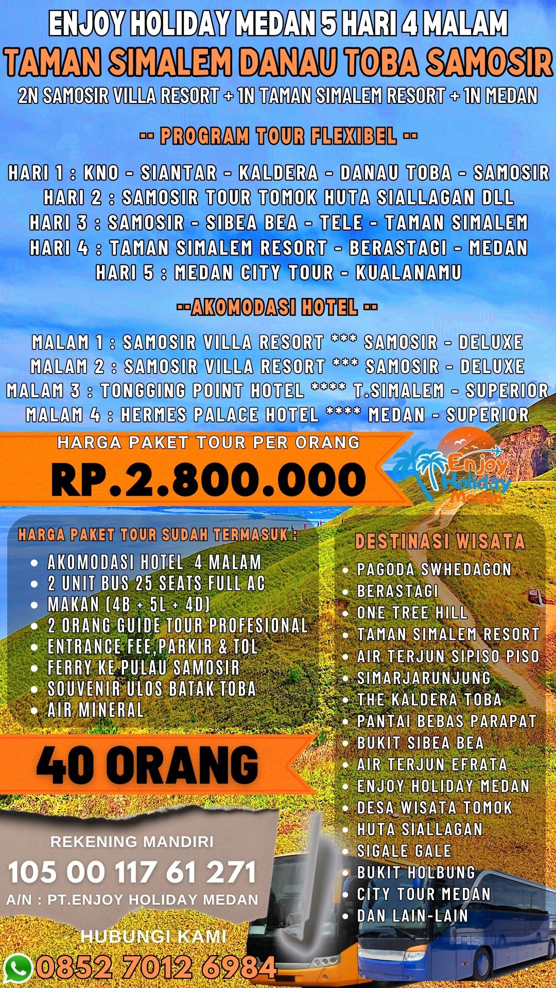 Paket Wisata Taman Simalem Resort 5 Hari 4 Malam